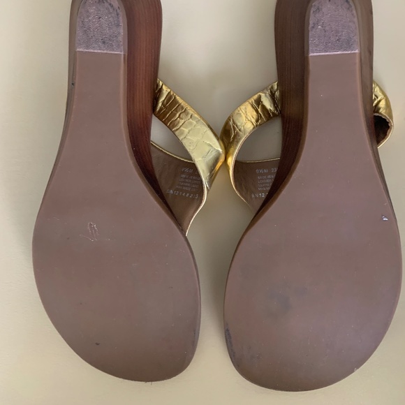 Tory Burch Gold Wedge Sandals - Picture 6 of 6